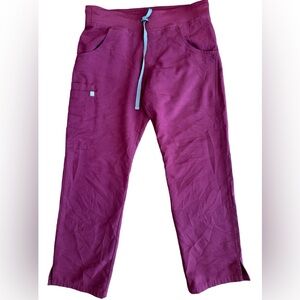 Figs Burgundy Maroon Scrub Technical Collection‎ Pants Women Size Small